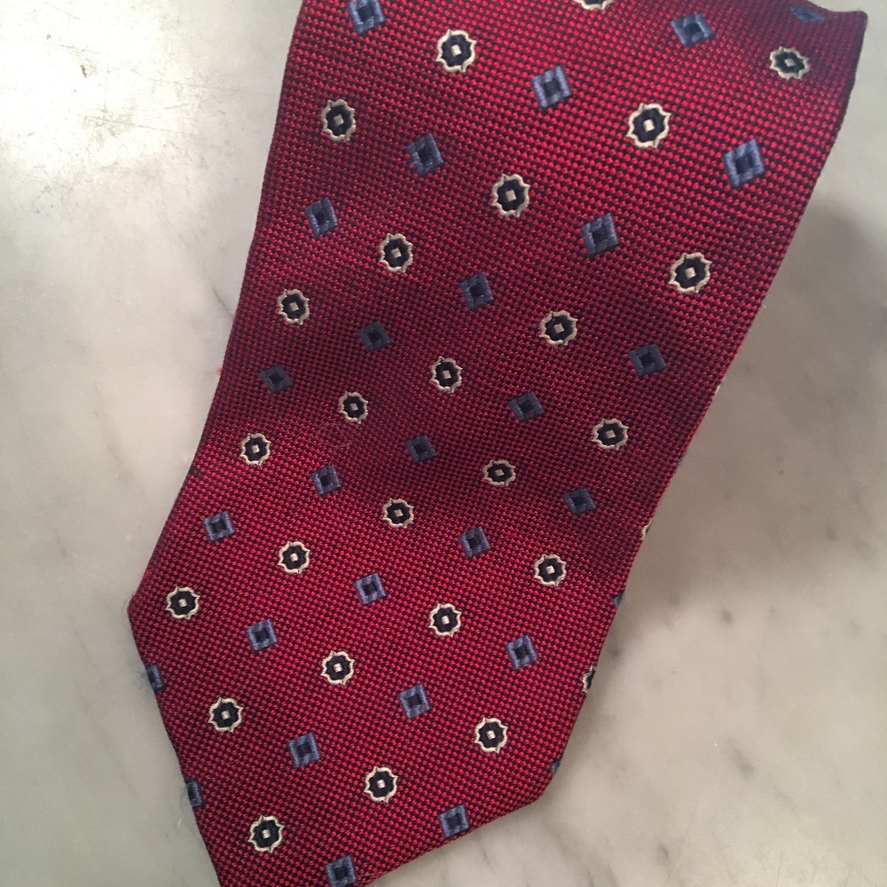 ERMENEGILDO ZEGNA red pin-dot silk tie